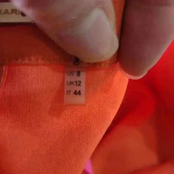 Elie Tahari Women's Dark Coral Linen/Viscose/Spandex Sheath Dress - Picture 5 of 10